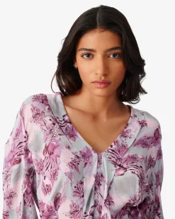 Blouse Decolletee A Imprime Oralia