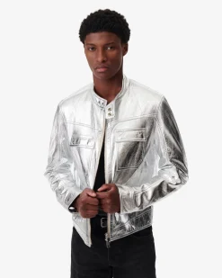 Blouson En Cuir Metallise Irown