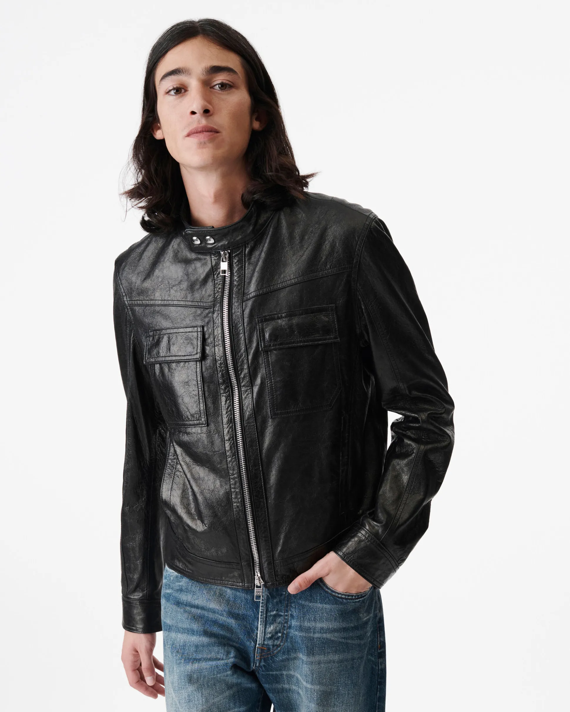 Blouson En Cuir Metallise Irown