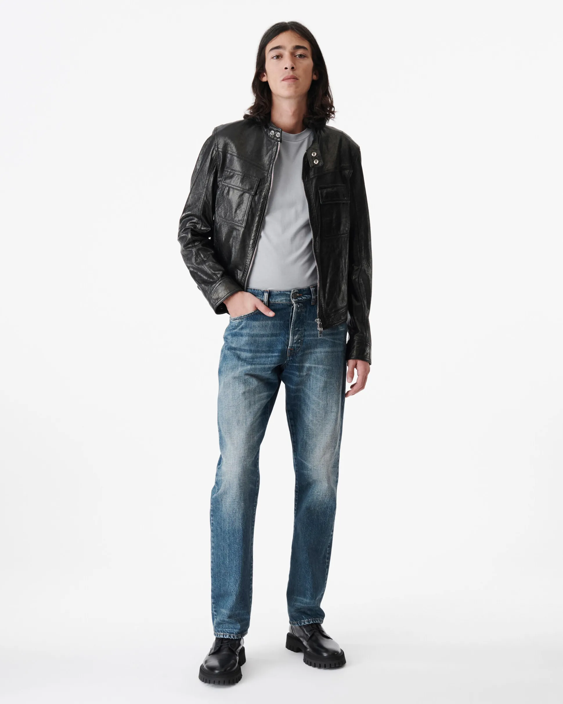 Blouson En Cuir Metallise Irown