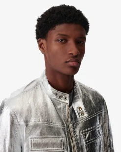 Blouson En Cuir Metallise Irown