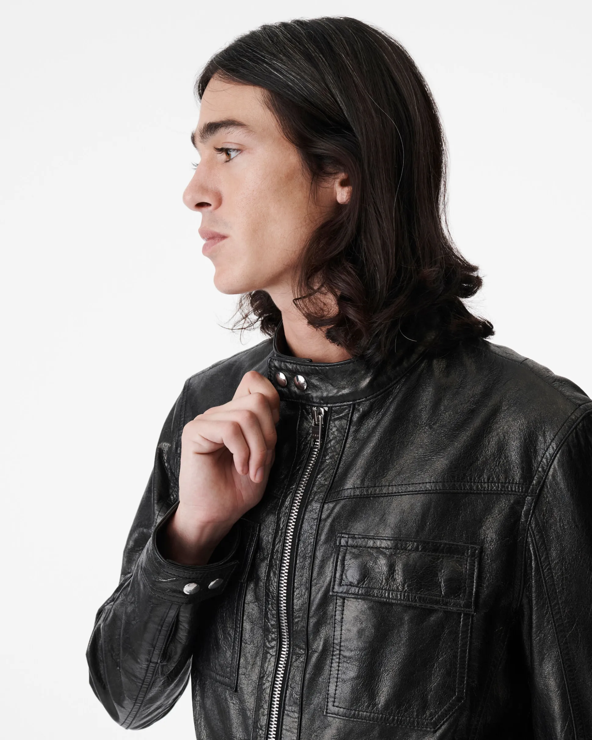 Blouson En Cuir Metallise Irown