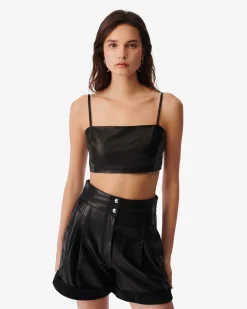 Brassiere En Cuir A Bretelles Davina
