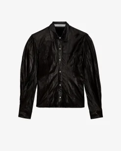 Chemise Ajustee En Cuir Nuru