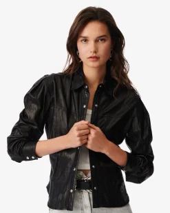 Chemise Ajustee En Cuir Nuru