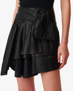 Jupe En Cuir A Volants Nika