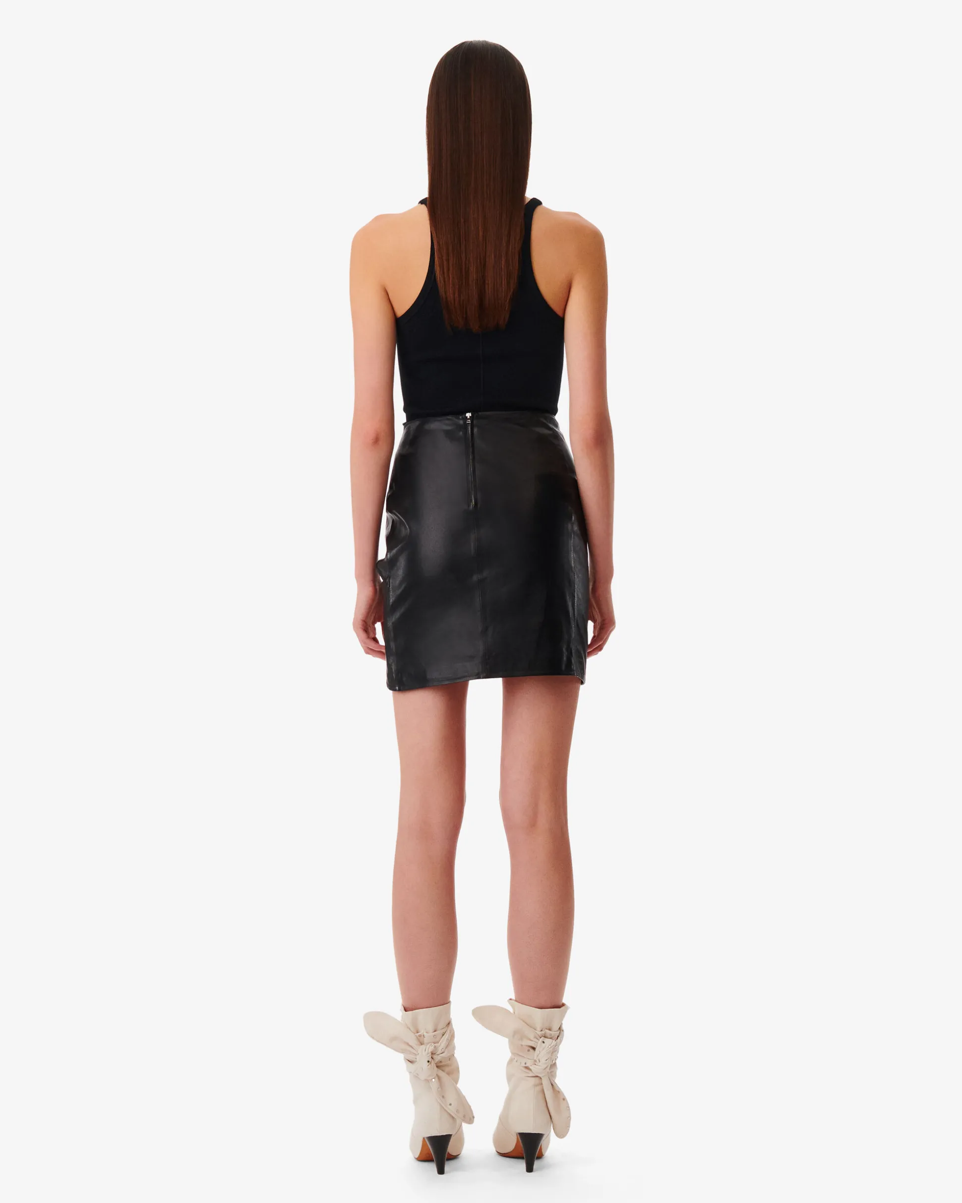 Jupe En Cuir Drape Liloa