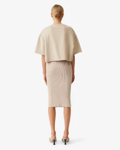 Jupe Midi Cotelee Bicolore Ghita