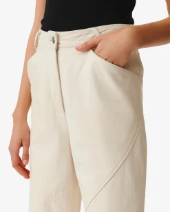 Pantalon Droit En Cuir Hazel