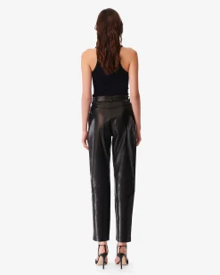 Pantalon Droit En Cuir Hazel
