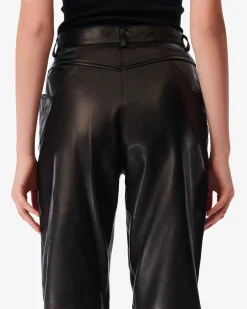 Pantalon Droit En Cuir Hazel