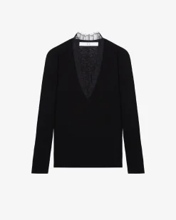 Pull Col V En Dentelle Haby