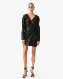 Robe Ajustee En Cuir Belina