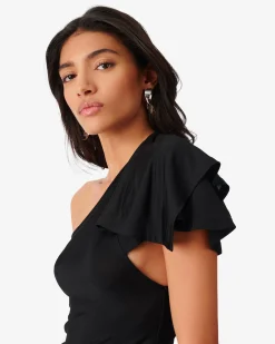 Robe Asymetrique A Volants Gaska