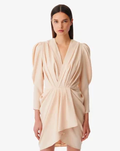 Robe Courte A Plis Col V Kalea