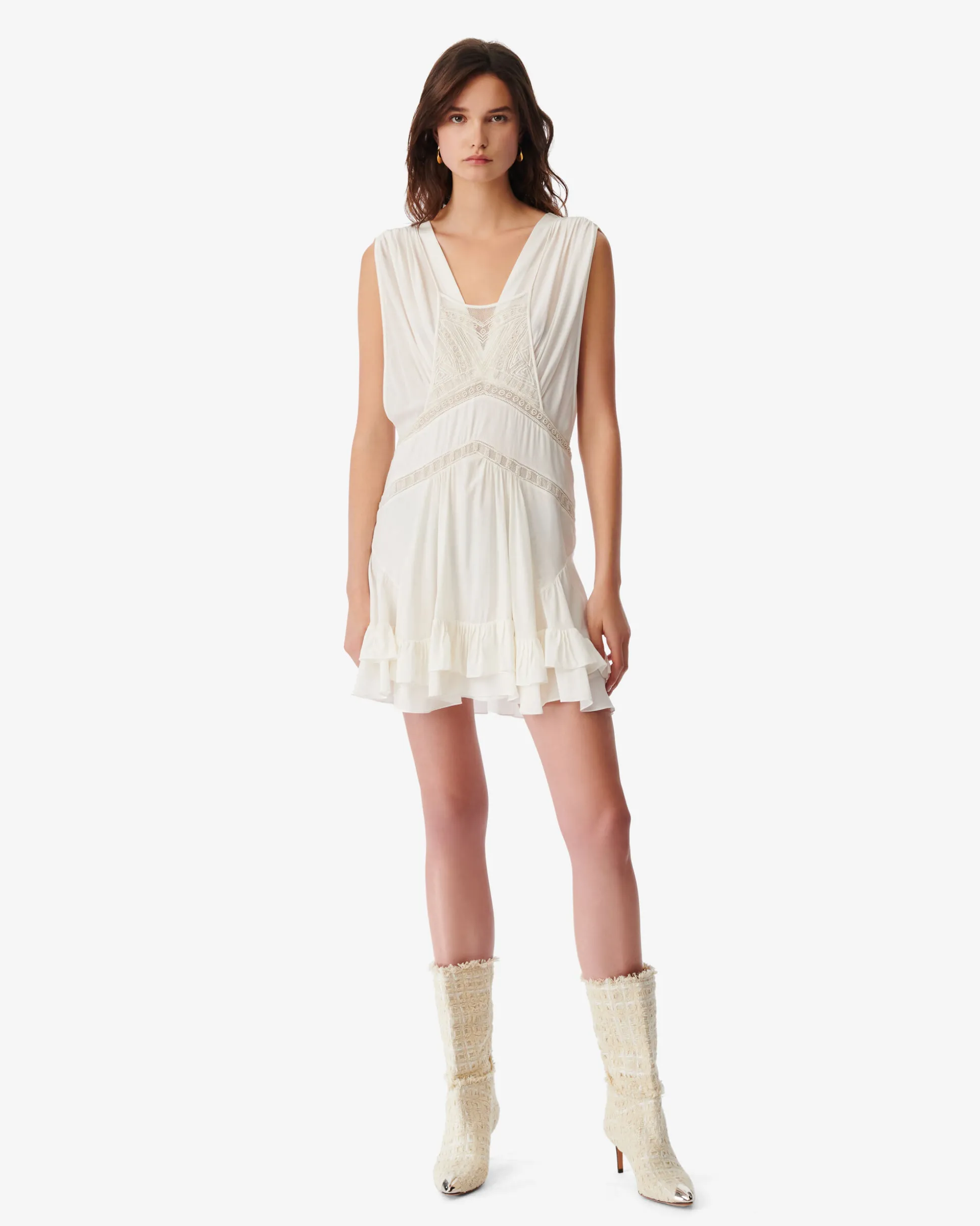 Robe Courte Brodee De Perles Conor