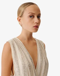 Robe En Lurex Col V Valenta