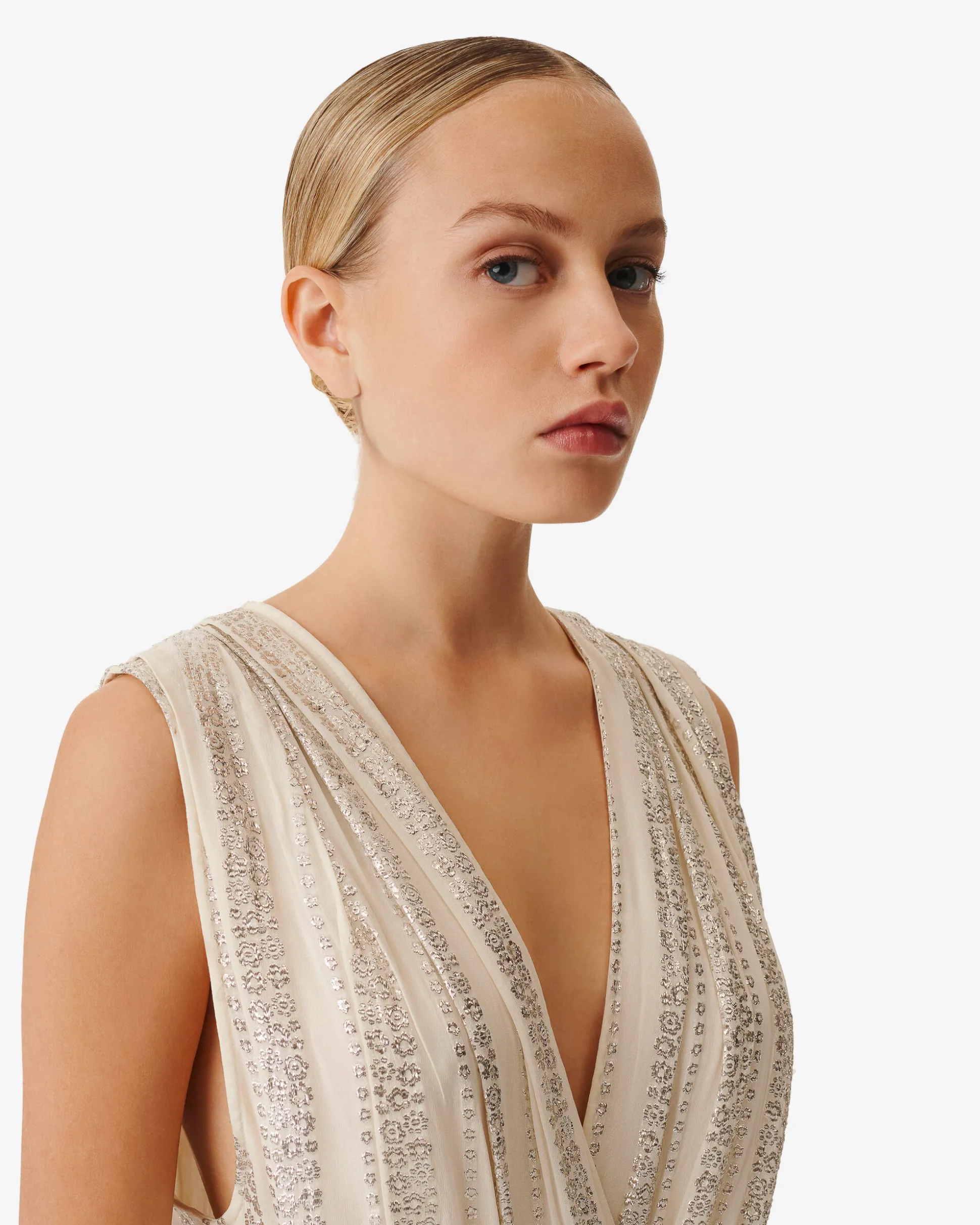 Robe En Lurex Col V Valenta