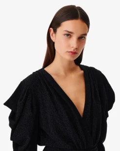 Robe En Maille Lurex Col V Luca