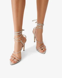 Sandales A Talons En Cuir Ido Strass