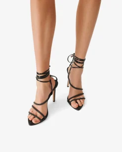 Sandales A Talons En Cuir Ido Strass