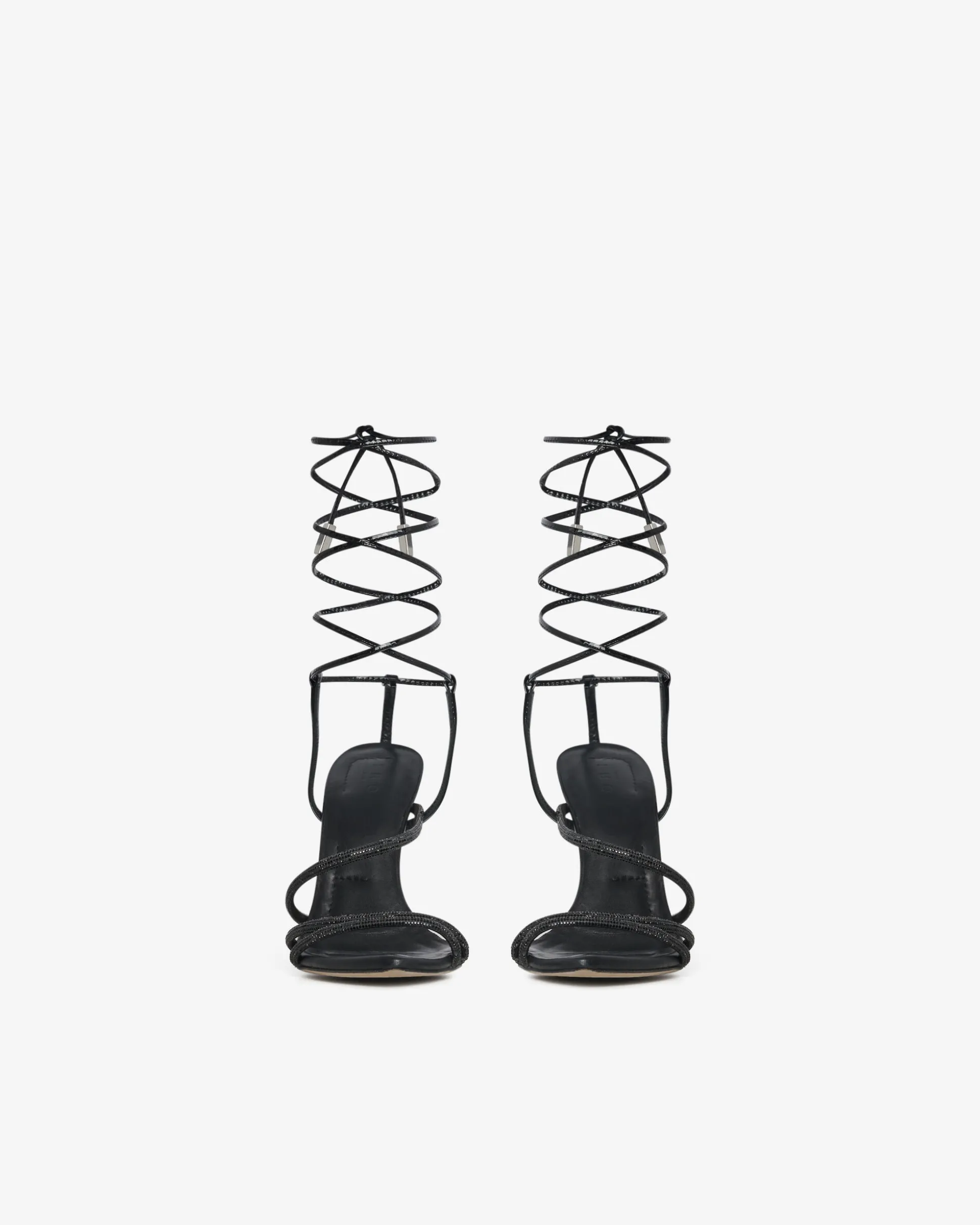 Sandales A Talons En Cuir Ido Strass