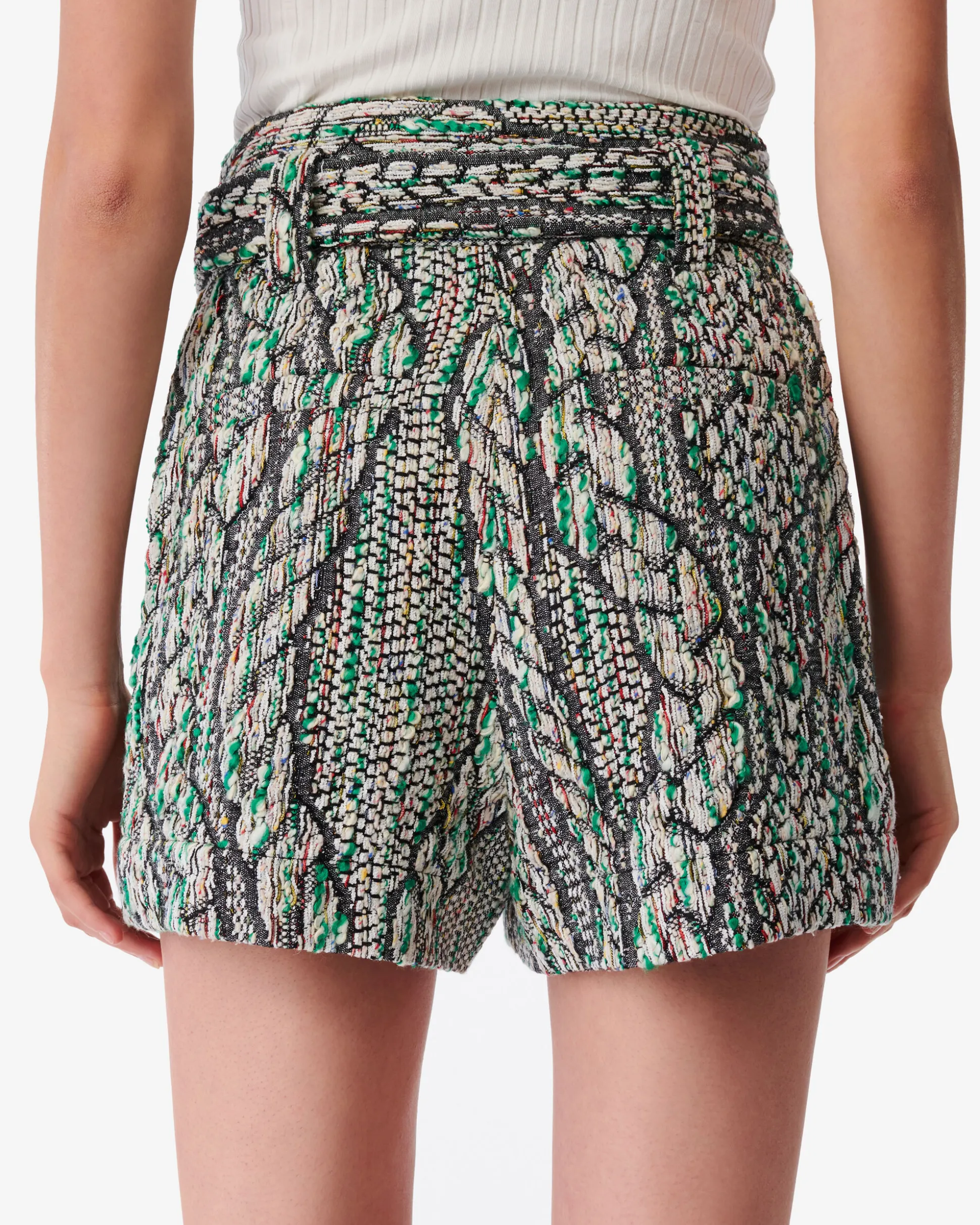 Short Ceinture En Tweed Abrami