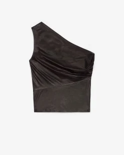 Top Asymetrique En Cuir Oana