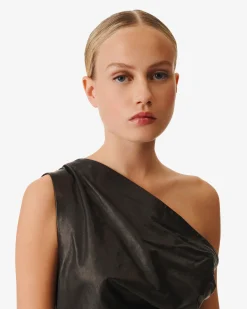 Top Asymetrique En Cuir Oana