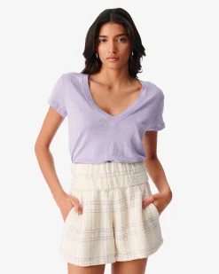 T-Shirt Col V En Lin Rodeo