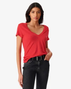 T-Shirt Col V En Lin Rodeo