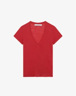 T-Shirt Col V En Lin Rodeo