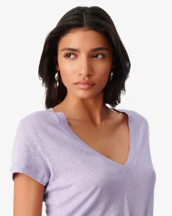 T-Shirt Col V En Lin Rodeo