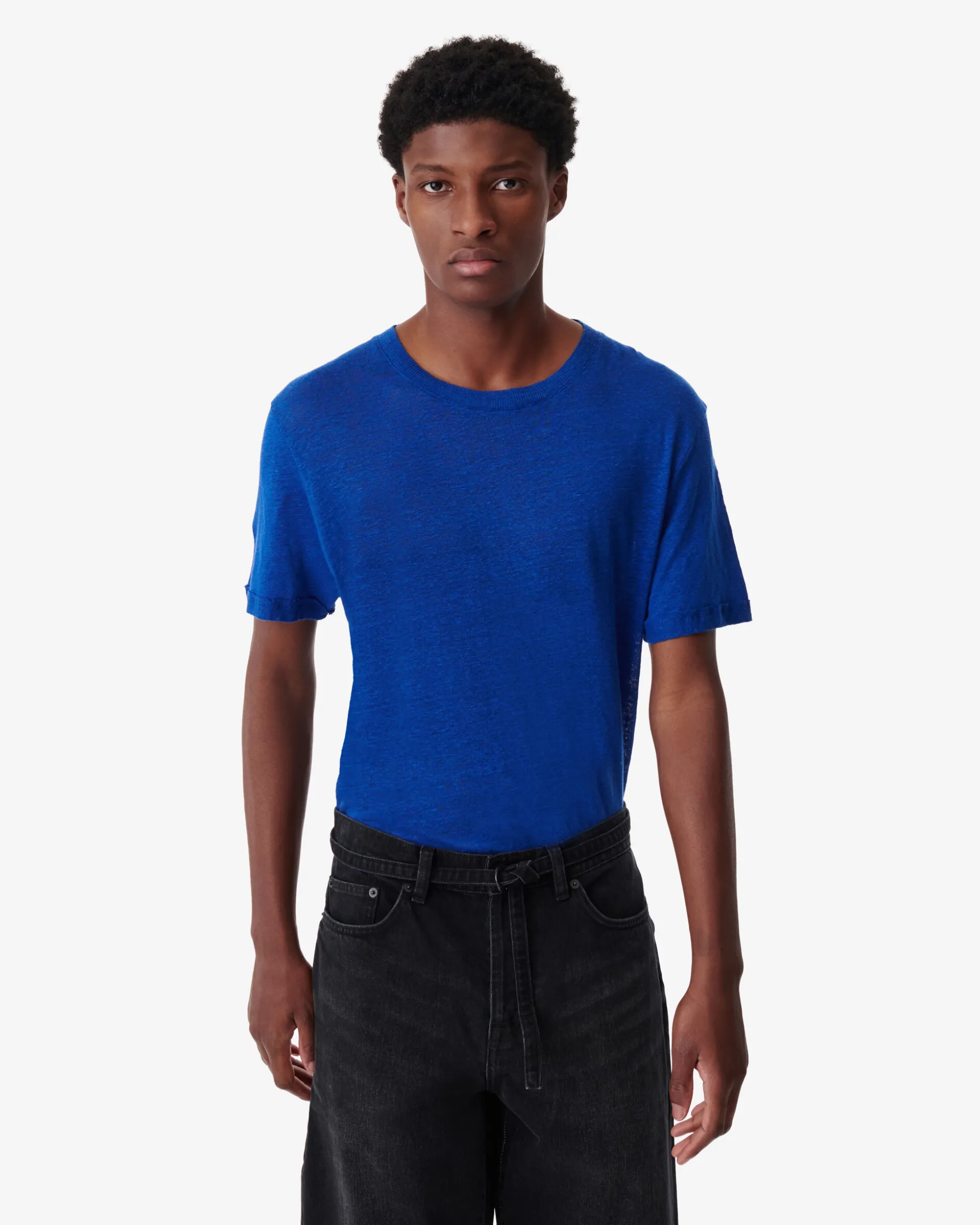 T-Shirt En Lin Col Rond Turi