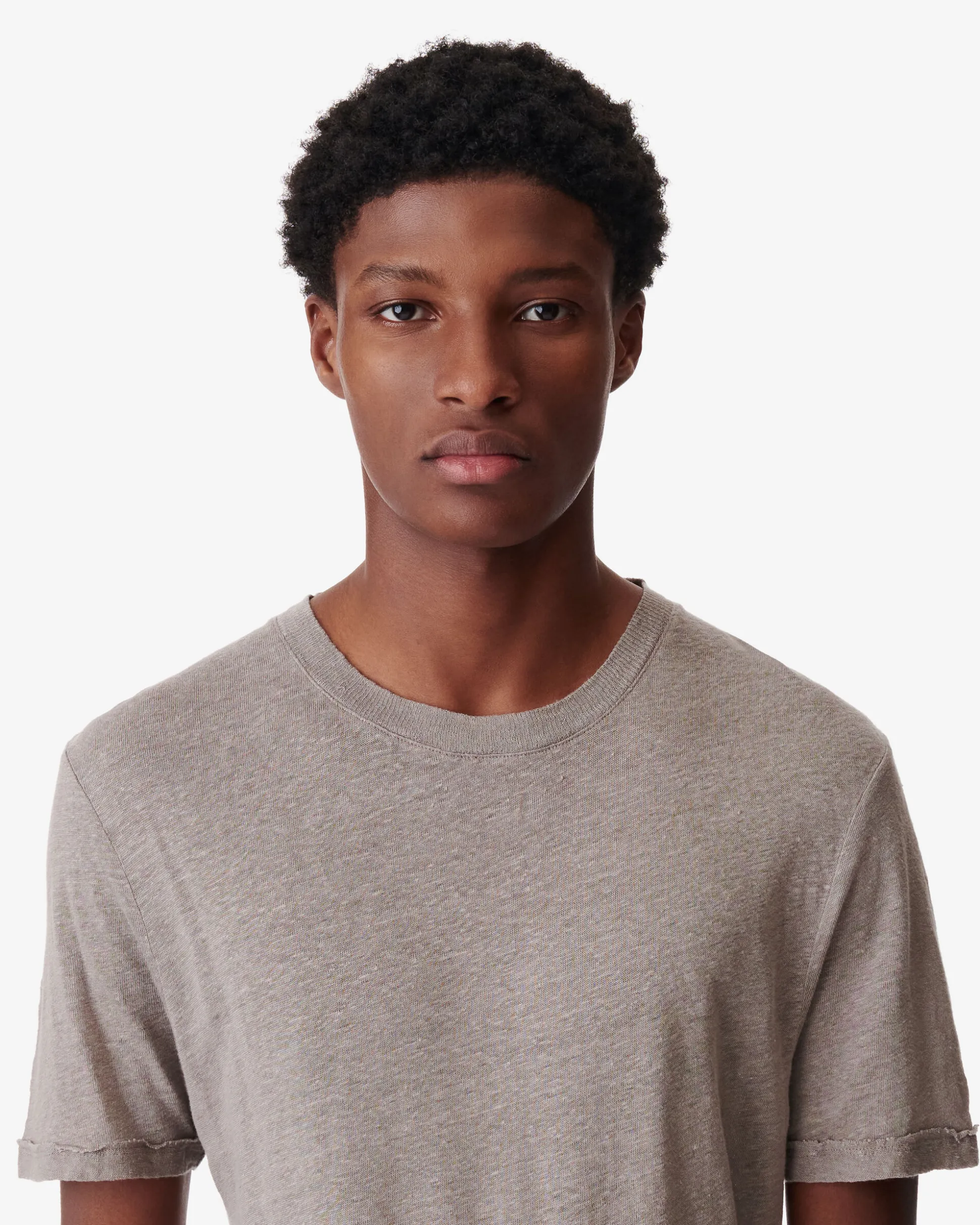 T-Shirt En Lin Col Rond Turi