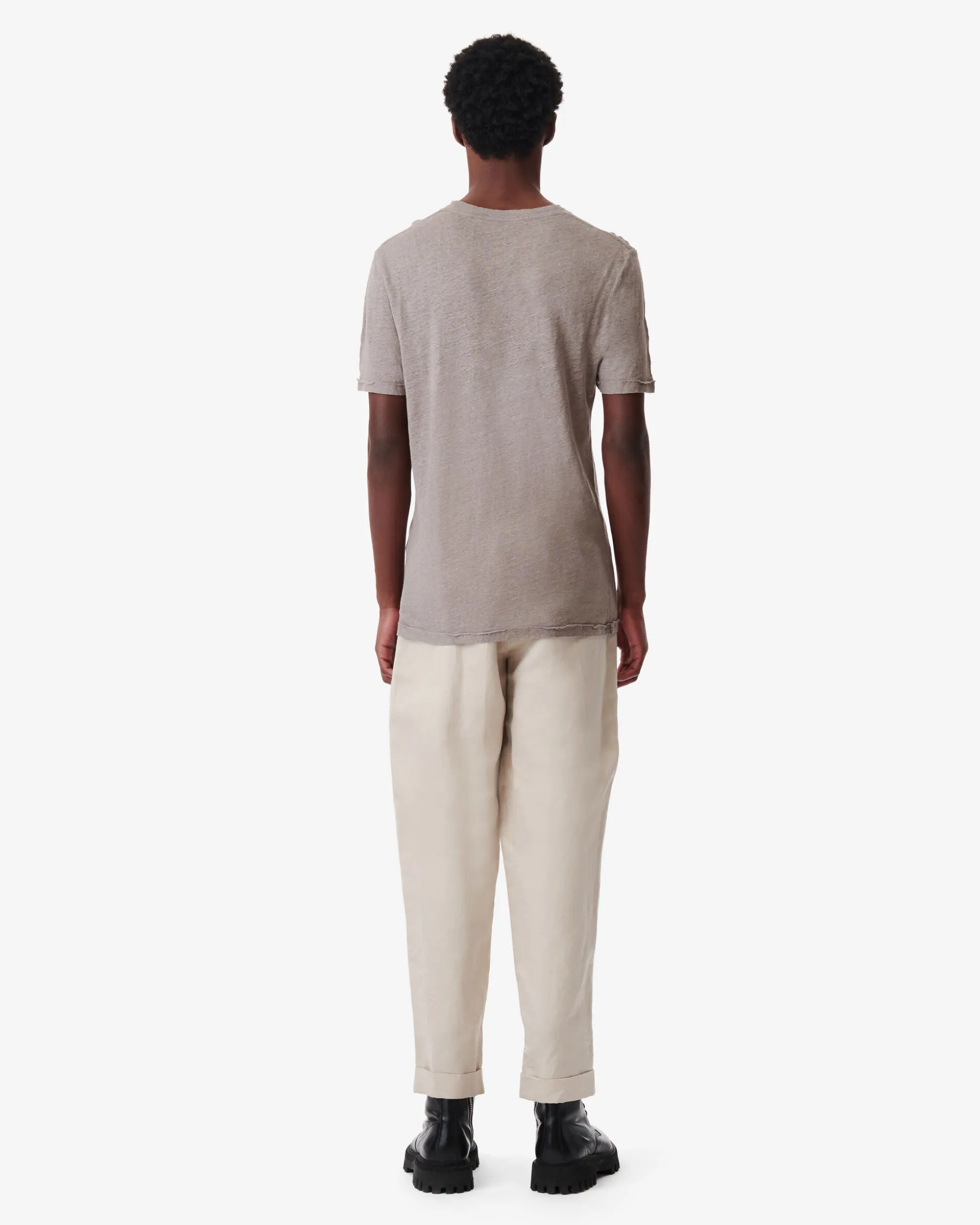 T-Shirt En Lin Col Rond Turi