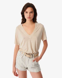 T-Shirt En Lin Col V Jeyla