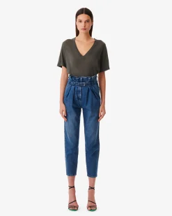 T-Shirt En Lin Col V Jeyla