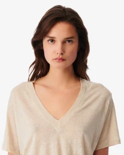 T-Shirt En Lin Col V Jeyla