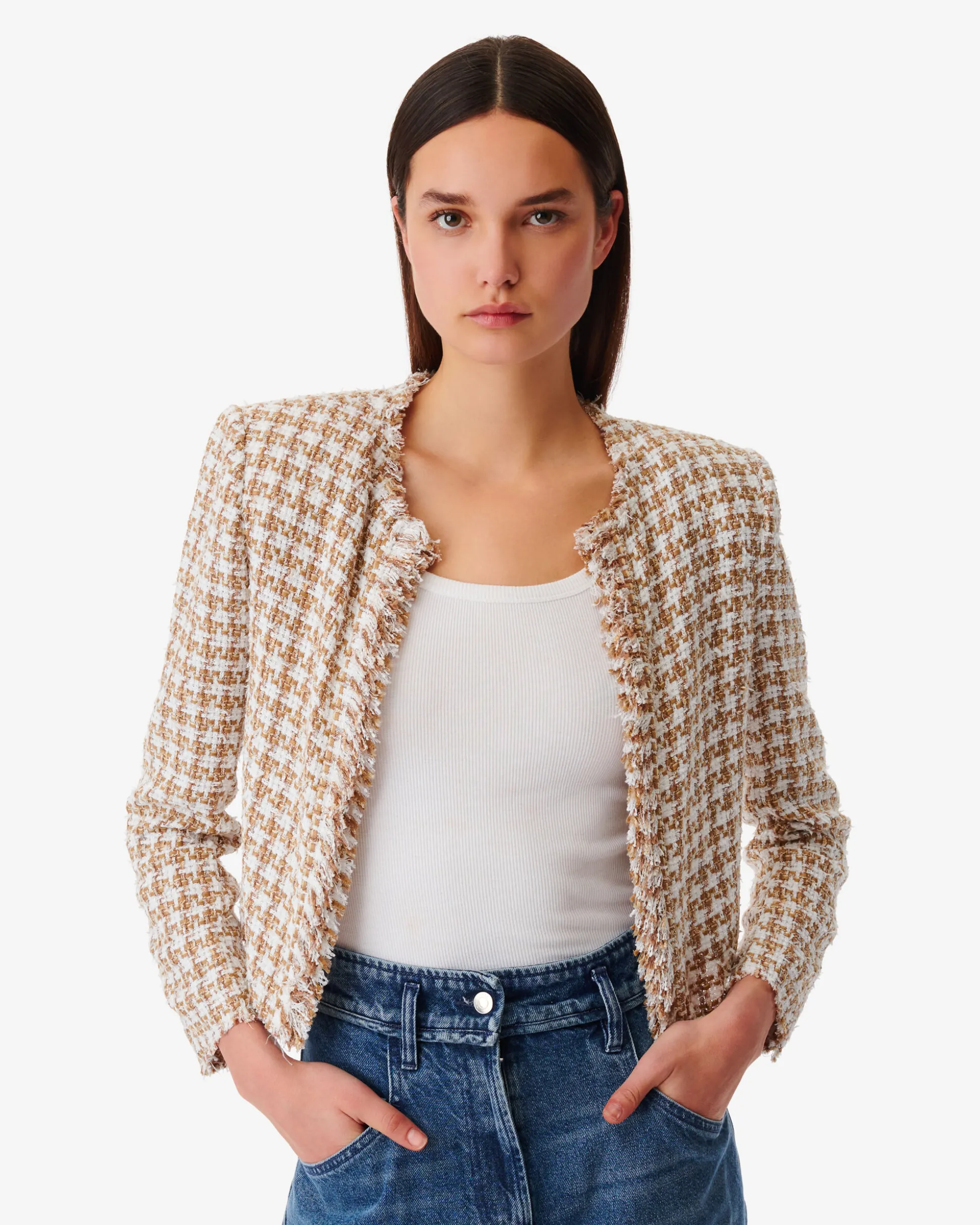 Veste Col Rond En Tweed Giovana