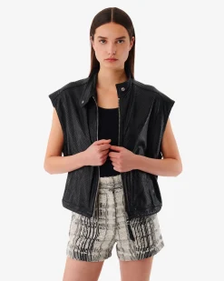 Veste En Cuir Sans Manches Aeria
