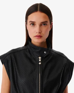 Veste En Cuir Sans Manches Aeria