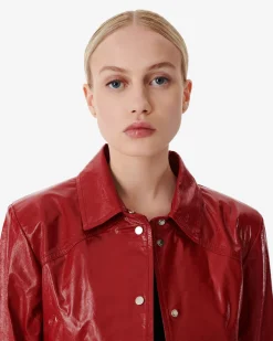 Veste En Cuir Verni Devta