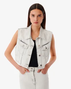 Veste En Jean Sans Manches Clodi